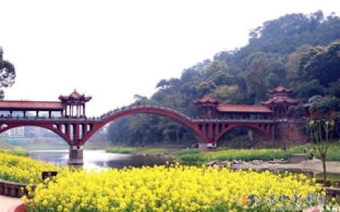 乐山旧大桥景点传承历史的古桥风采